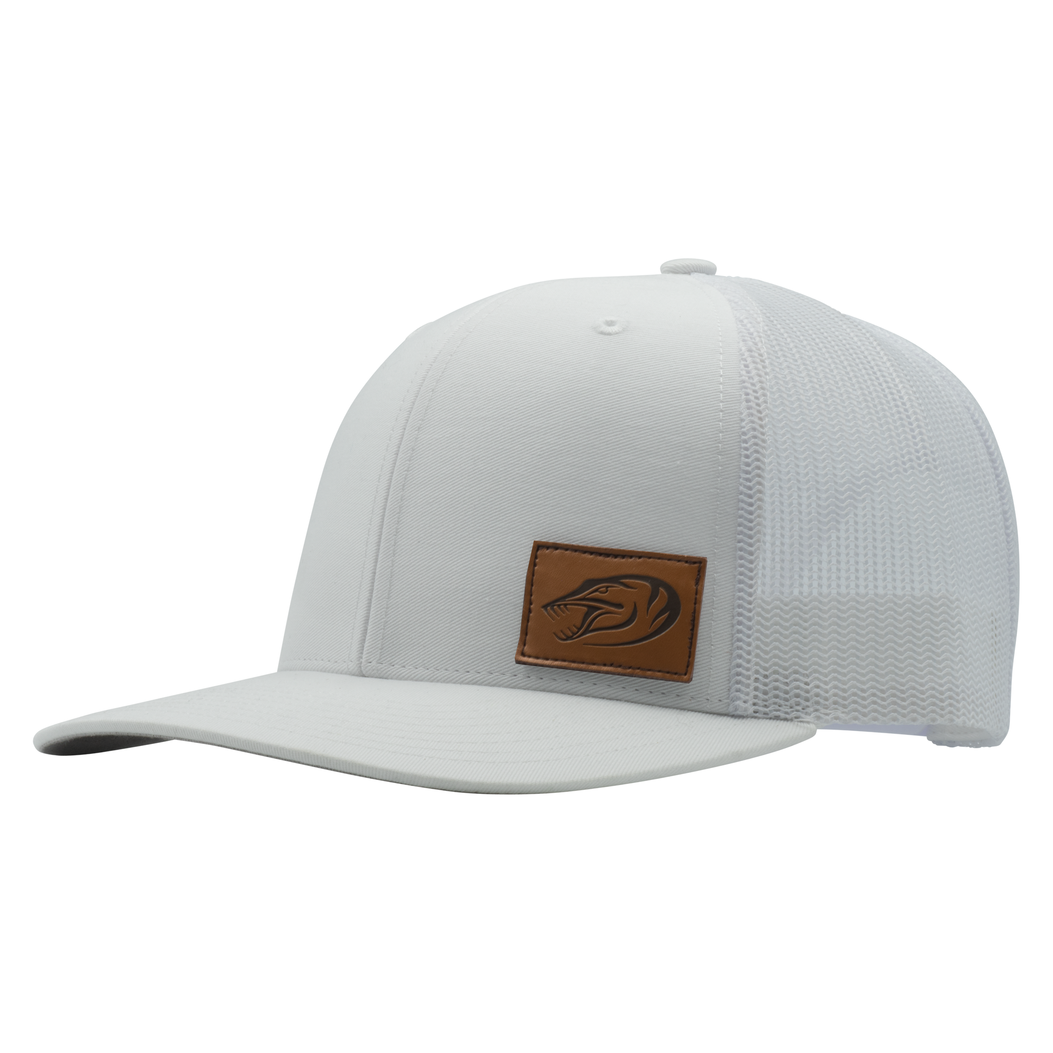 Leather Patch Hat - White